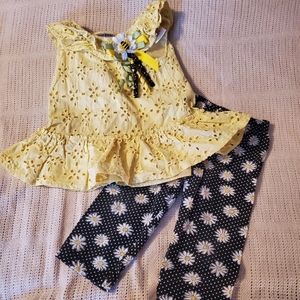 Blueberi Boulevard Yellow and Black Kids Matching Set